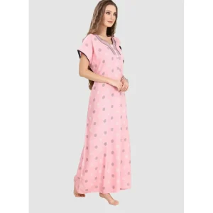 Buy 100% Rayon Button Up Neckline Long Nighty