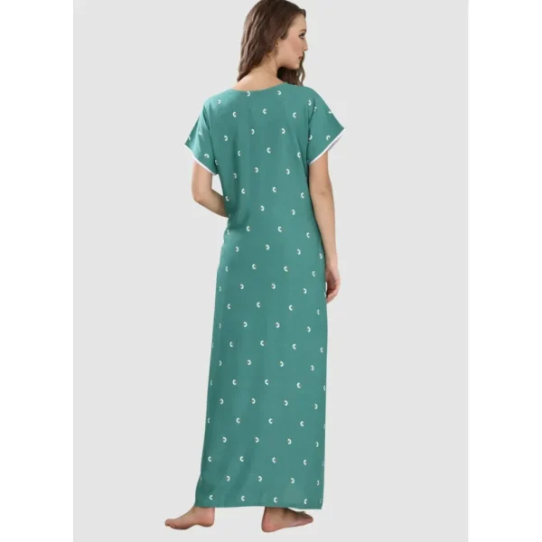 Buy 100% Rayon Button Up Neckline Long Nighty