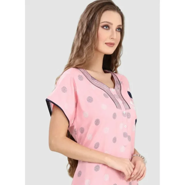 Buy 100% Rayon Button Up Neckline Long Nighty