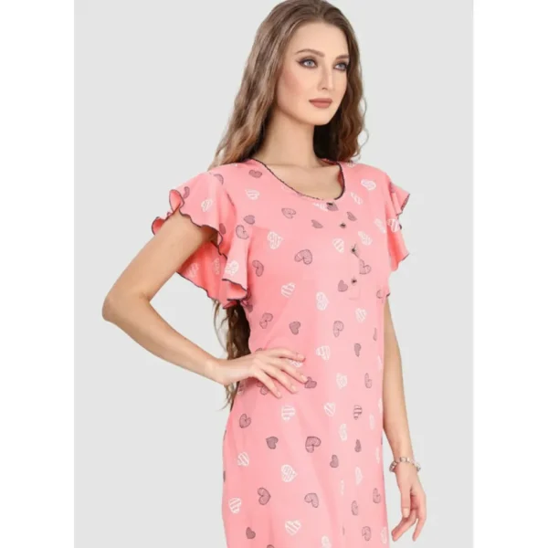 Buy 100% Rayon Button Up Neckline Long Nighty