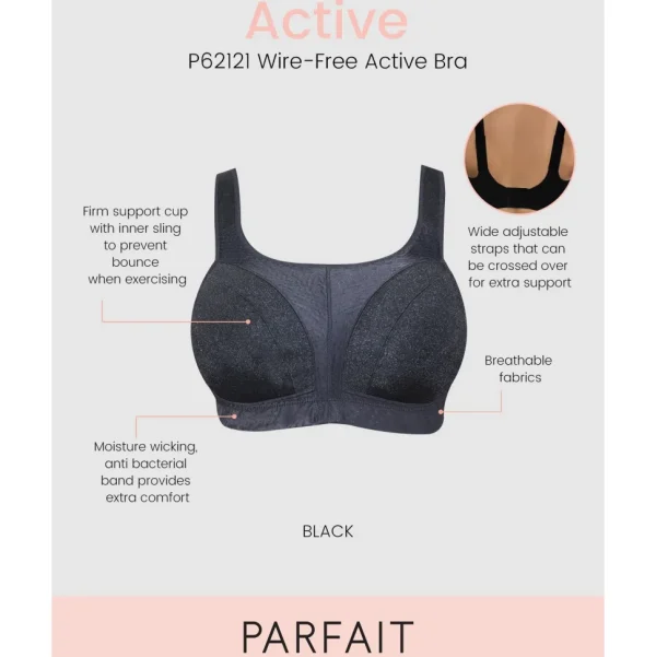 Buy Active Wirefree D+ High Impact Sports Bra-Black