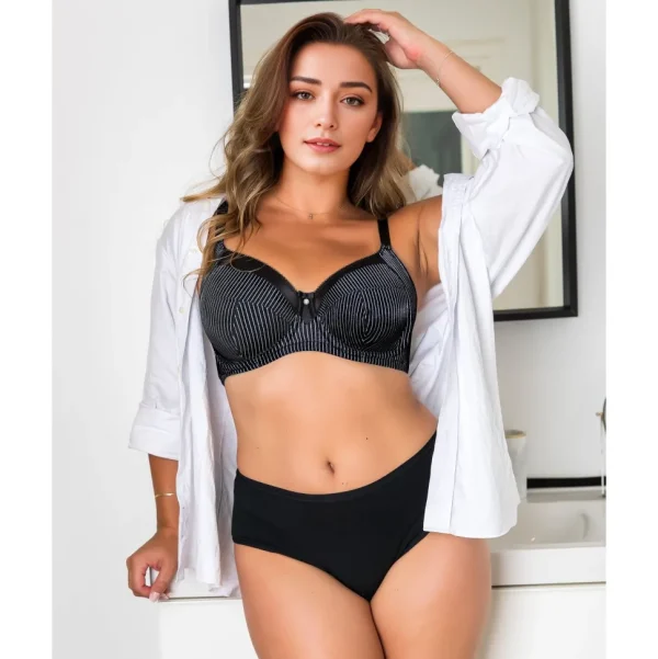 Buy Adele Unlined Wired Full Cup Bra-Black Stripe