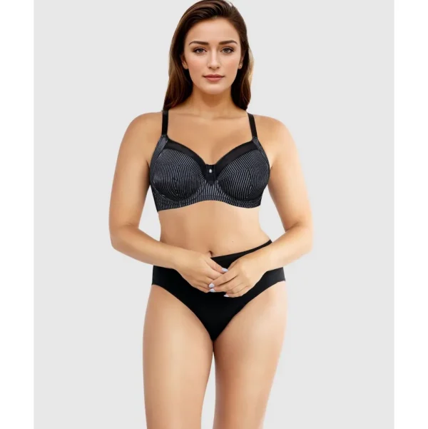 Buy Adele Unlined Wired Full Cup Bra-Black Stripe