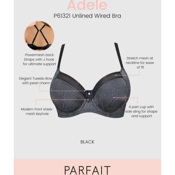 Buy Adele Unlined Wired Full Cup Bra-Black Stripe