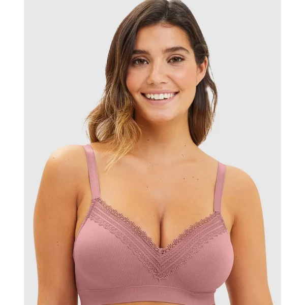 Buy Agathe Comfortable Padded Wirefree Bra with Lace