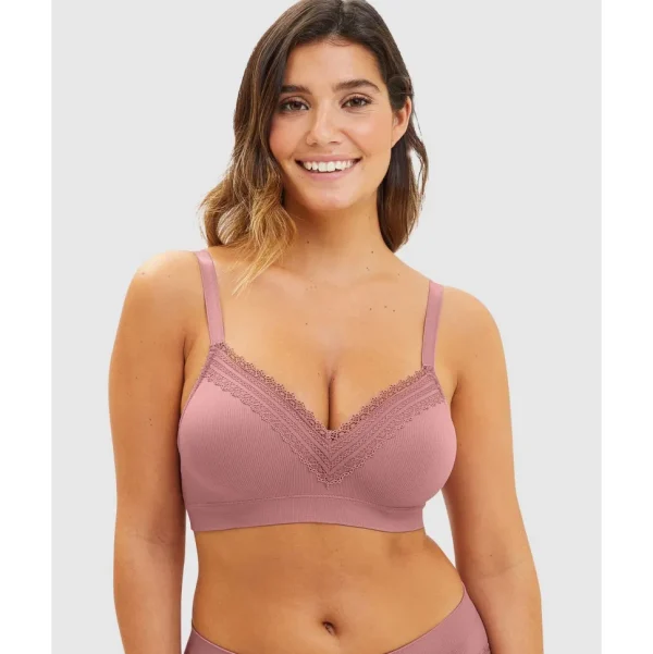 Buy Agathe Comfortable Padded Wirefree Bra with Lace