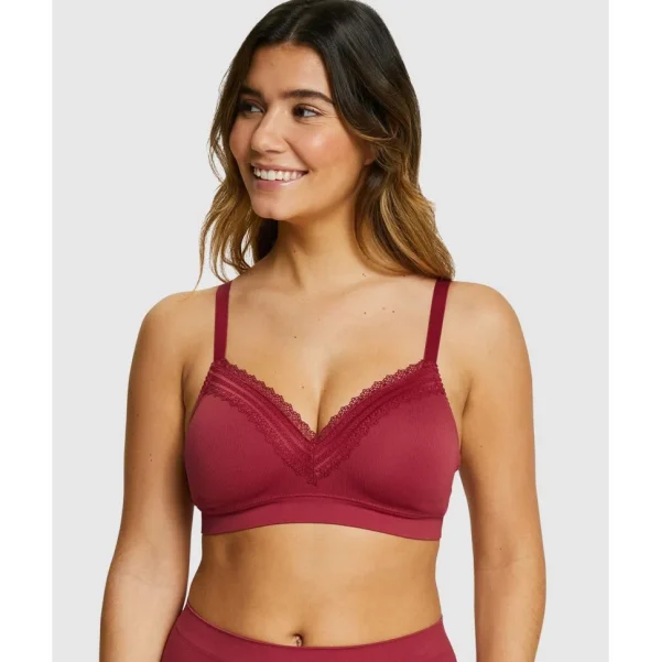 Buy Agathe Comfortable Padded Wirefree Bra with Lace