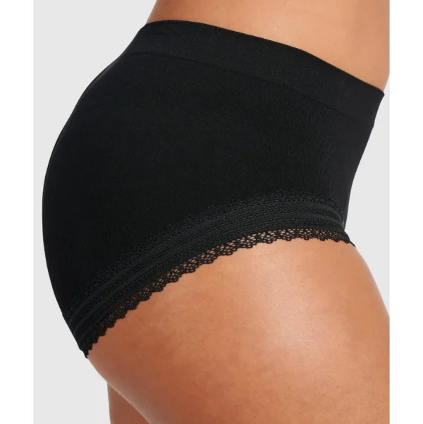 Buy Agathe Ribbed Full Coverage Shorty Underwear-Black