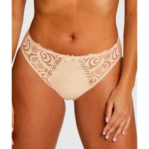 Buy Amélie Microfibre & Lace Bikini Brief-Beige Blush