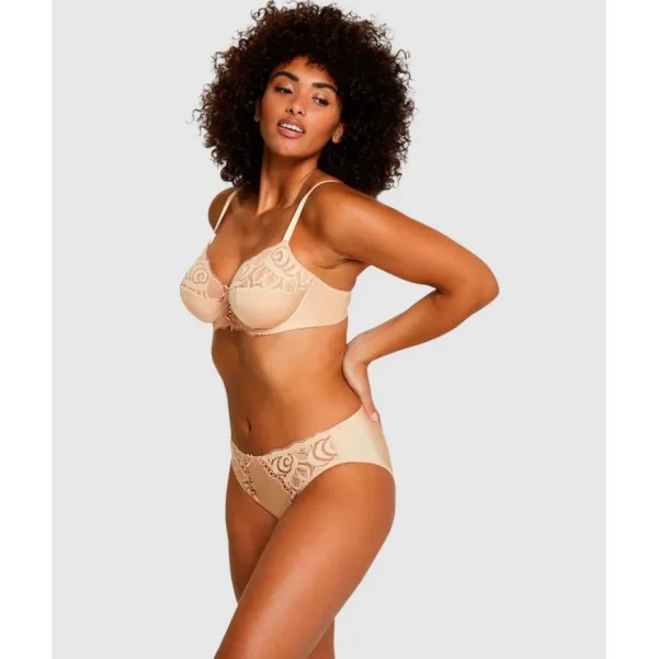 Buy Amélie Microfibre & Lace Bikini Brief-Beige Blush