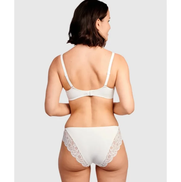 Buy Ariane Essential Ribbed Microfibre Bikini Brief With Lace-Ivory