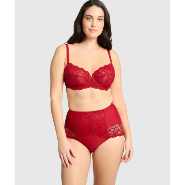 Buy Ariane Lace & Microfiber High Waist Brief-Jester Red