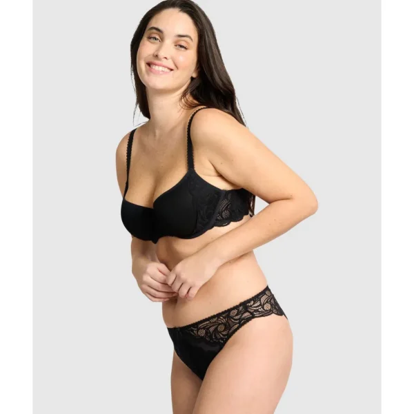 Buy Ariane Lace Brazilian Cut Brief-Black