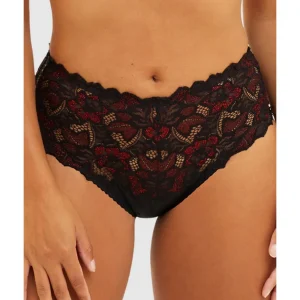 Buy Arum Glitter Mid Rise Stretch Lace Brief-Black&Red Glitter