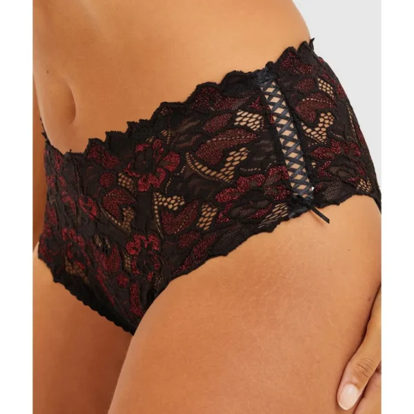 Buy Arum Glitter Mid Rise Stretch Lace Brief-Black&Red Glitter