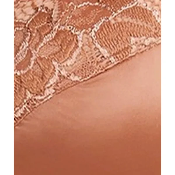 Buy Arum Gloss Wired Half Cup Longline Bra with Lace-Mocha Mousse