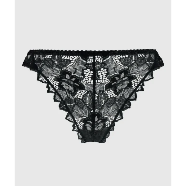 Buy Arum Low Rise Scalloped Lace Thong-Black