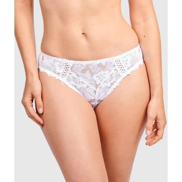 Buy Arum Microfiber & Lace Hipster Brief-White