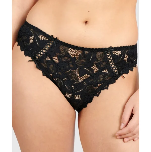 Buy Arum Microfiber & Lace Hipster Brief-Black