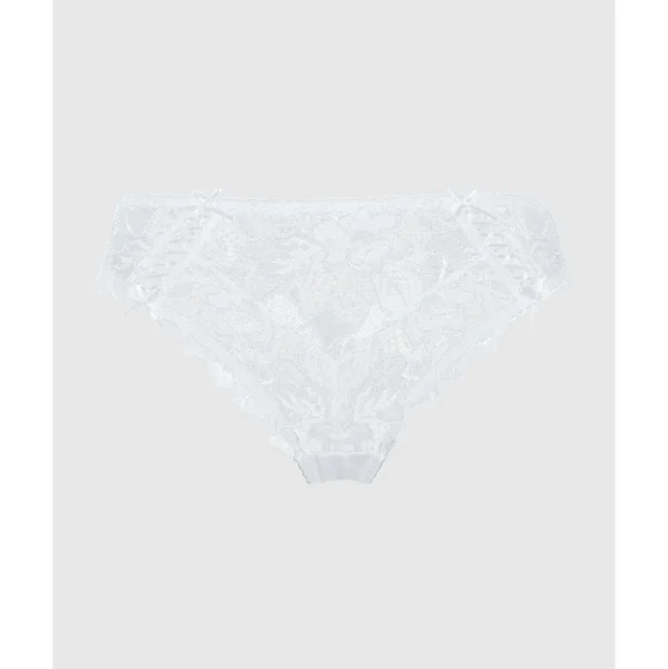 Buy Arum Microfiber & Lace Hipster Brief-White