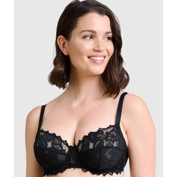 Buy Arum Underwired Balconette Lace Bra-Black