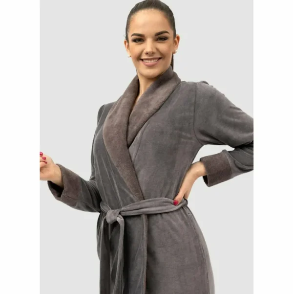 Buy Aspen Shawl Collar Long Bamboo Velour Robe with Belt