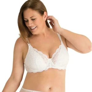 Buy Ava Underwire Scalloped Lace Bra with Wide Straps-White