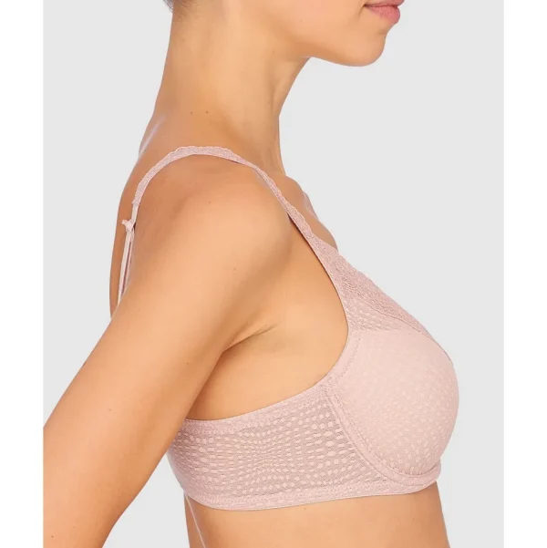 Buy Beyond Wired Convertible-to-Racerback Lightly-Padded Lace Bra Rose Beige/Pink Pearl