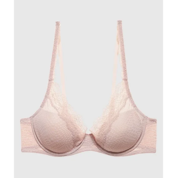 Buy Beyond Wired Convertible-to-Racerback Lightly-Padded Lace Bra Rose Beige/Pink Pearl