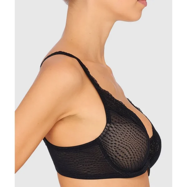 Buy Beyond Wired Convertible-to-Racerback Lightly-Padded Lace Bra Black/Cafe