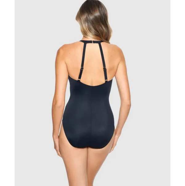 Buy Bling Plunge Neck One Piece Shaping Swimsuit