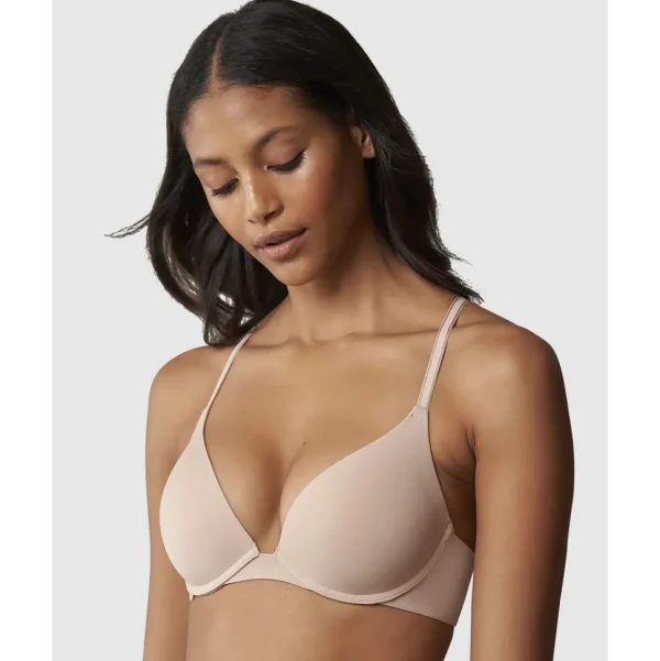 Buy Breathless Wired Plunge Push Up T-Shirt Bra Cashmere