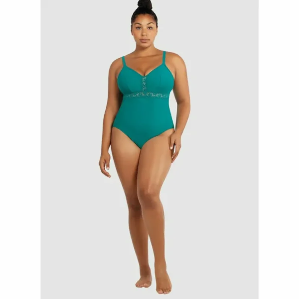 Buy Brigitte Low Back One Piece Swimsuit with Lace