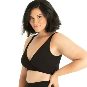 Buy Charlene Wireless Crossover Comfort Bra-Black Onyx