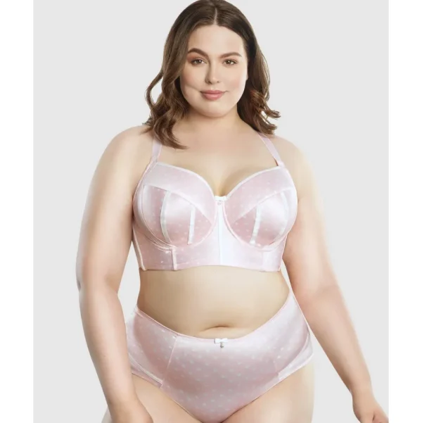 Buy Charlotte Lightly Padded Wired Longline Bra-Petal Pink Dot