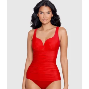 Buy Cherie Sweetheart Plunge Ruched One Piece Shaping Swimsuit-Cayenne