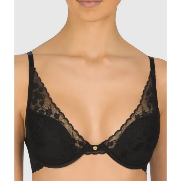 Buy Cherry Blossom Convertible-to-Racerback Lace Plunge Bra Black