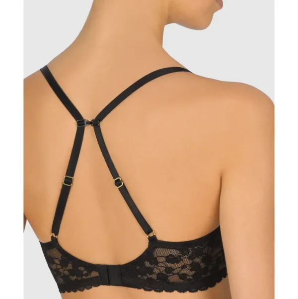 Buy Cherry Blossom Convertible-to-Racerback Lace Plunge Bra Black