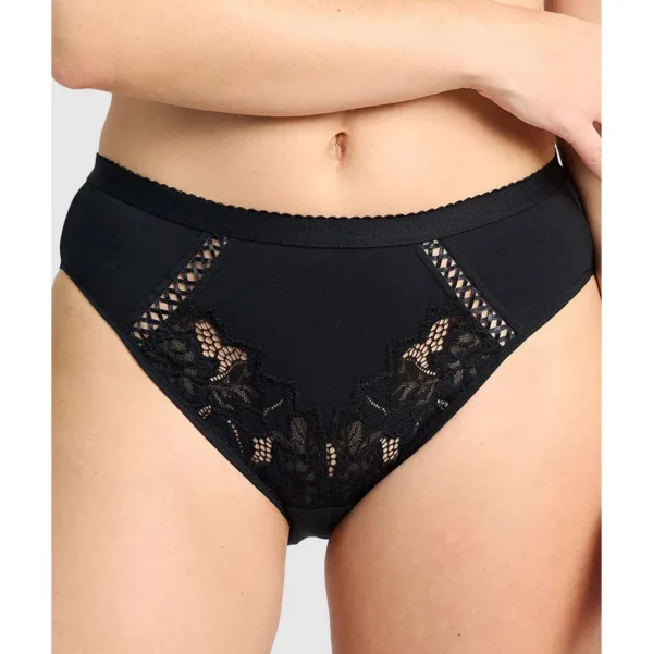 Buy Coton D'Arum Organic Cotton Brief with Lace-Black