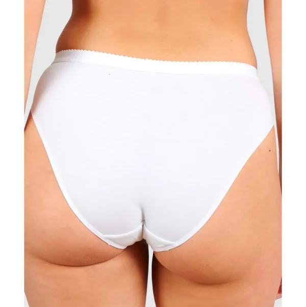 Buy Coton D'Arum Organic Cotton Brief with Lace-White