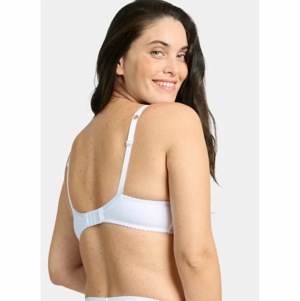 Buy Coton d'Arum Organic Cotton Wirefree Lacy Bra-White