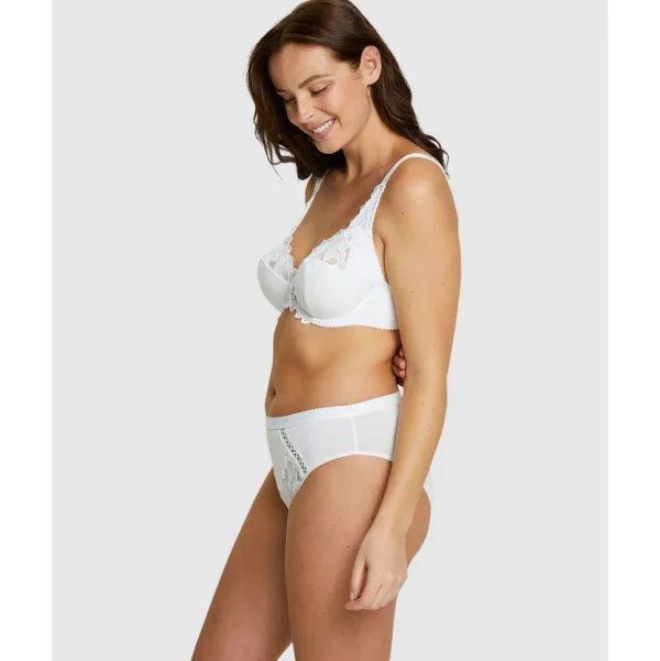 Buy Coton D'Arum Organic Cotton Brief with Lace-White