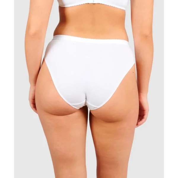 Buy Coton D'Arum Organic Cotton Brief with Lace-White