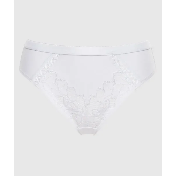 Buy Coton D'Arum Organic Cotton Brief with Lace-White