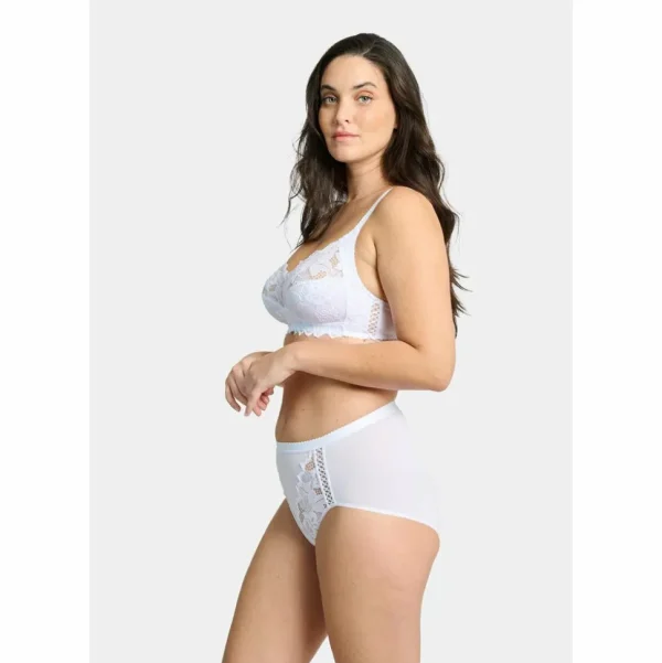 Buy Coton d'Arum Organic Cotton Wirefree Lacy Bra-White