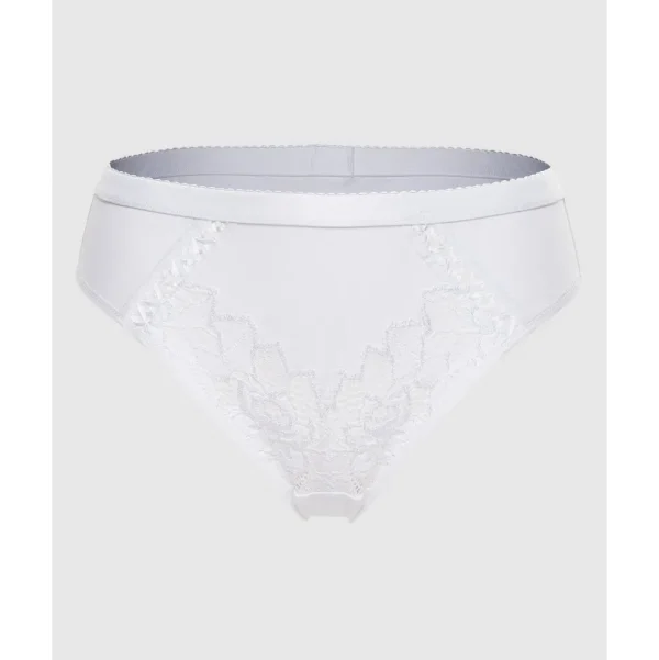 Buy Coton D'Arum Organic Cotton Brief with Lace-White