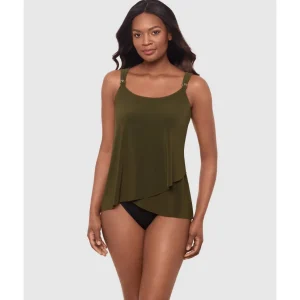 Buy Dazzle Underwired Draped Tankini Top