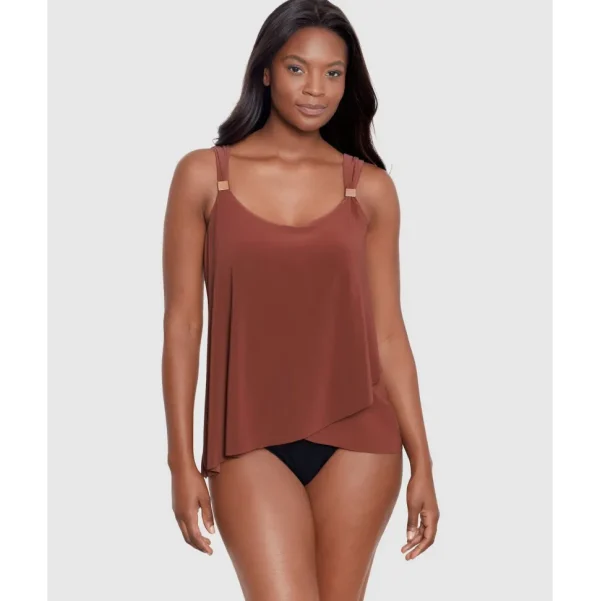 Buy Dazzle Underwired Draped Tankini Top