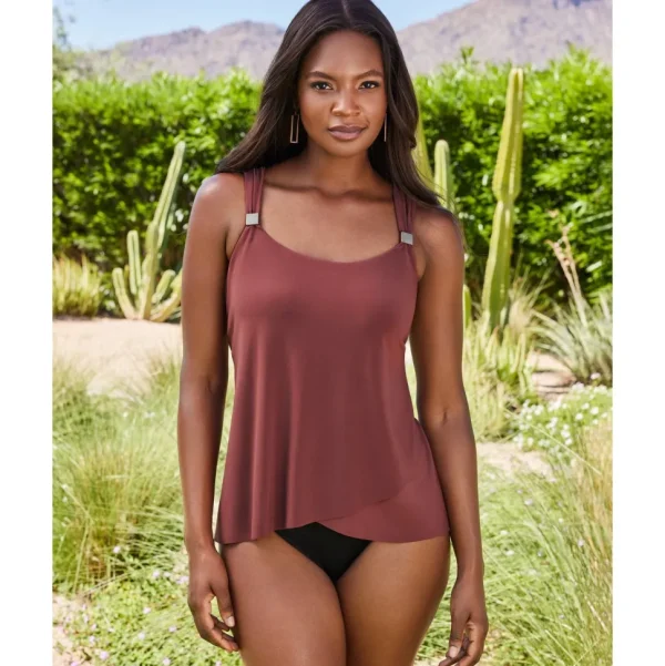 Buy Dazzle Underwired Draped Tankini Top