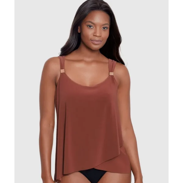 Buy Dazzle Underwired Draped Tankini Top